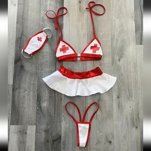 4 Piece Set Nurse Lingerie